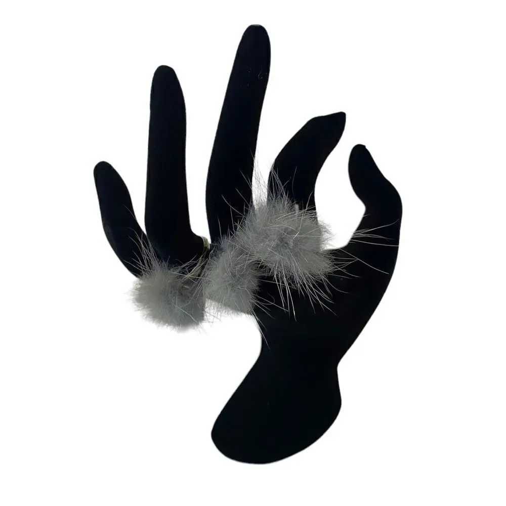 Furry Fun Silver Toned Adjustable Silver Toned Ring.